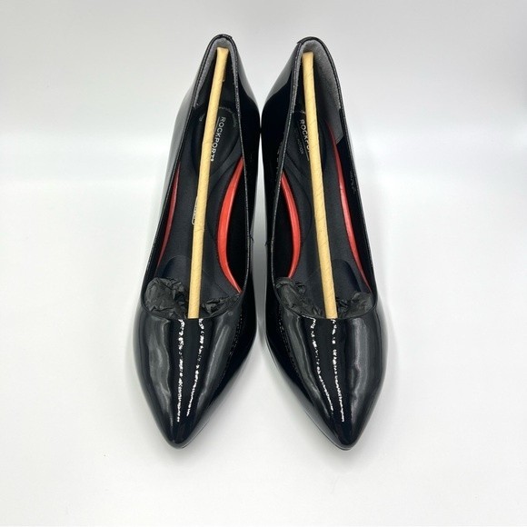 9W 9 W WIDE WIDTH Rockport Women's Total Motion 75MM Black Patent Leather Heels - Picture 3 of 15